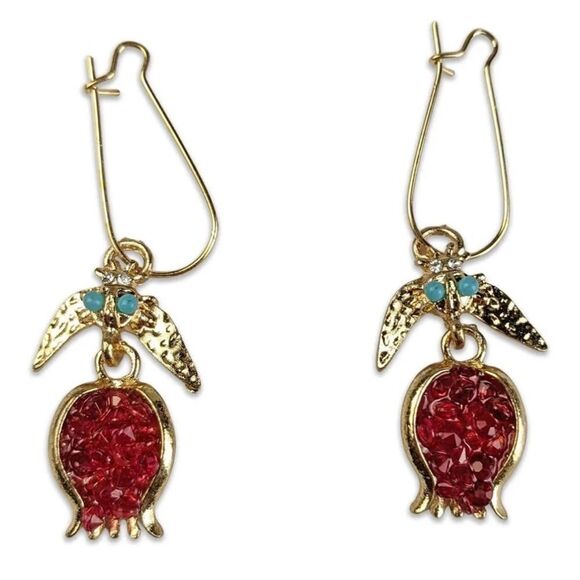 Pomegranate dangle earrings #55 - Picture 1 of 4